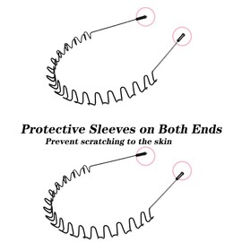 2 Pcs Metal Hair Band, Wave Headband, Unisex Non-Slip Elastic Headband, for Outdoor, Sports Yoga, Makeup