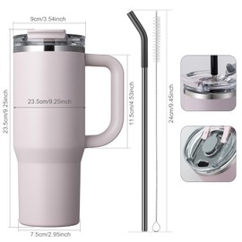 Homealexa Insulated Tumbler 900ml/30oz 304 Stainless Steel, Double Wall Vacuum Design with Leak-Proof Lid and Straw, Perfect for Cold & Iced Beverages Purple