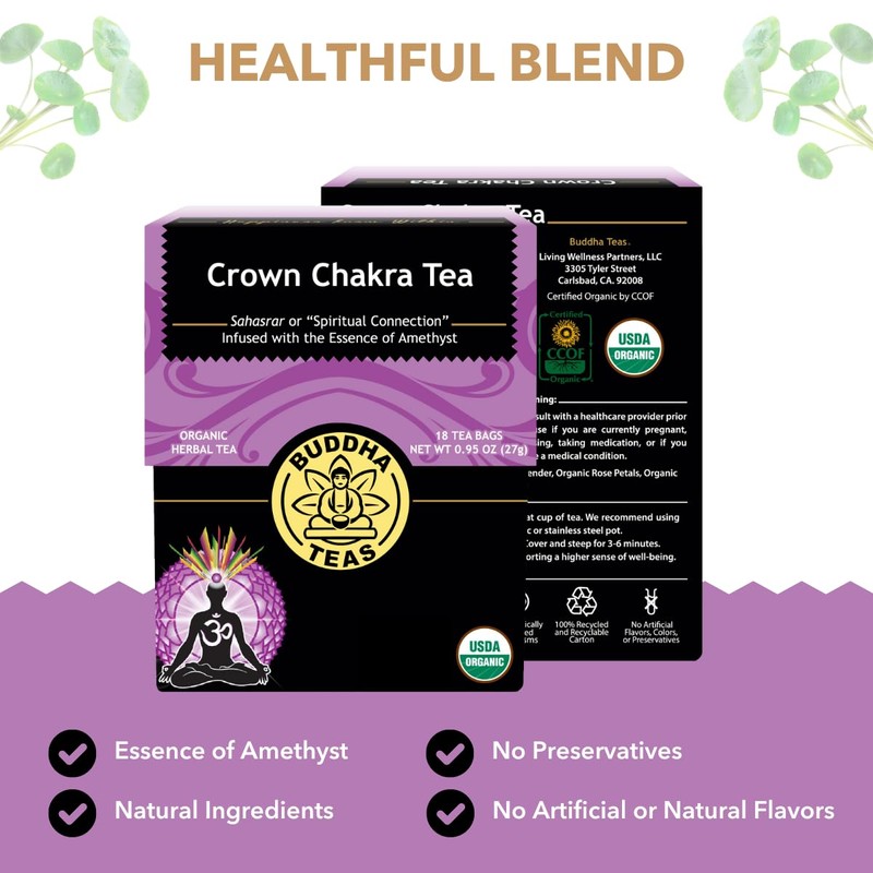 Buddha Teas - Crown Chakra Tea - Organic Herbal Tea