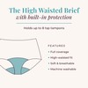 Proof. Incontinence High Rise Brief, Heavy Absorbency Underwear for Women