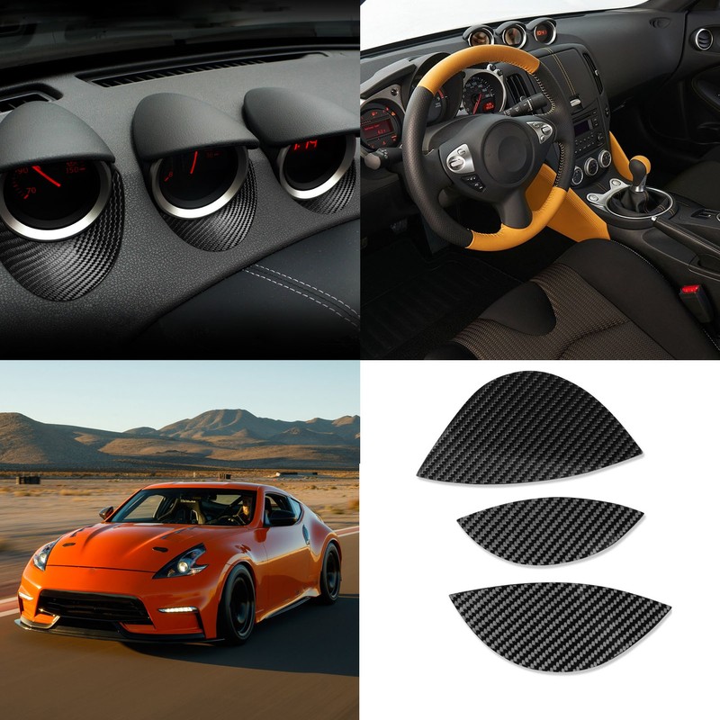 Dashboard Gauge Cover Decoration Carbon Fiber Replacement for NISSAN 370Z