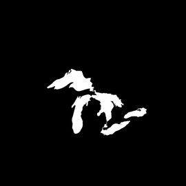DesignsForrest DF Great Lakes of Michigan Premium Weatherproof Vinyl Car Decal Bumper Sticker - White, Standard Size 8x5.5 inches
