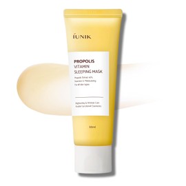 IUNIK Propolis Vitamina Glow Máscara de dormir Crema hidratante de noche 2.03 onzas líquidas Crema hidratante durante la noche Árbol de Té Centella Asiática Extractos Anti-agging, Tono uniforme Rehidrata la piel madurante firme Vegana
