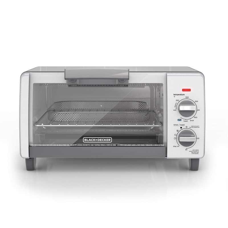 BLACK+DECKER Crisp N Bake Air Fry 4-Slice Toaster Oven, Gray,