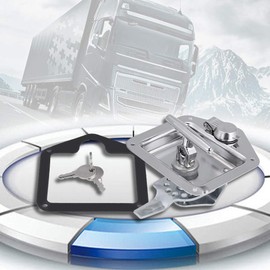 Acouto Folding T-Handle Latch,Stainless Steel Folding T-Shape Handle Lock Tool Box Keys Kit for Truck Trailer