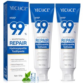 Hydroxyapatite Toothpaste for Enamel Protection and Tooth Strengthening - 9.9% Hidroxiapatita Toothpaste for Sensitive Teeth to Repair, Fluoride-Free Dental Care with Natural Mint (240g)