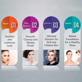 Ageless Derma Mineral Baked Foundation- A Vegan and Gluten Free Powder Makeup Foundation (Dover Beige)