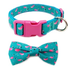 azuza Dog Collar with Adjustable Bowtie for Small Medium Large Dogs