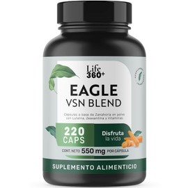 Life 360+ EAGLE VSN BLEND | 220 Cápsulas| Cápsulas a base de zanahoria en polvo con luteína, zeaxantina y vitaminas | Vitamina A | Zinc | Suplementos Alimenticios | | Presentación 220 Cápsulas