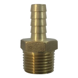 MI MADOL IMPORTS, LLC MADOL Brass Hose Fitting, Adapter, 3/8" Barb x 1/2" NPT Male [KFPS0608] Conector Espiga x Niple Terminal (3/8 Barb x 1/2 Male)