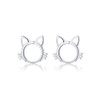Dainty Cat Small Hoop Earrings for Women Girls 925 Sterling