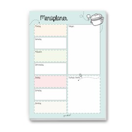 Menu Planner | dv_225 | A4 Pad | 50 Sheets | Pre-Printed Meal Plan Weekly Planner Daily Plan Family Organiser Shopping List Recipe Cooking