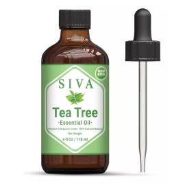 SIVA ORGANICS Aceite Esencial De Árbol De Té Siva De 4 Onzas Líquidas Con