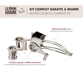La Bonne Graine Käsereibe, Edelstahl, grau