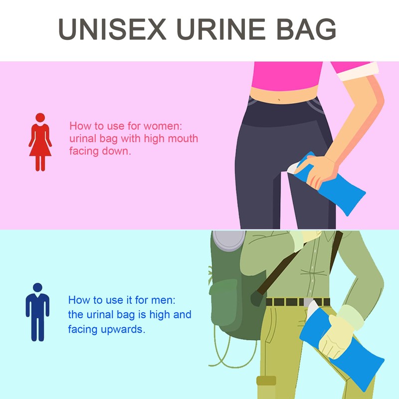 Disposable Urine Bags, 12/24 Pack Camping Pee Bags, Disposable Urinal