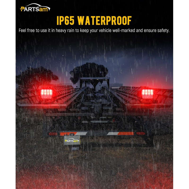 Partsam Wireless LED Trailer Light Kit Magnetic Towing Tail Light