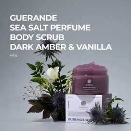 Dr.Melaxin Guerande Sea Salt Perfume Exfoliating Body Scrub for Smooth Skin Body, Amber & Vanilla Scent