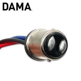 DAMA 1156 1157 BA15S BAY15D S25 Bulb Male Wire Harness Extension Pigtail Connectors for Stop Brake Turn Signal LED Retrofit | Durable Tempered Plastic Male Pigtail 12 ga. 18 AWG | Pack of 2