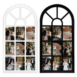 J.M.Deco 2 Pack 9 Opening Collage Picture Frames for Wall Holds 9 Pieces 4x6 Photos, Collage Photo Frame Gallery Wall Hanging - (White + Black)