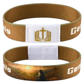 RSKDJSXL Bible Verse Bracelets, Daily Bible Verse Bracelets Inspirational Christian Wristbands Gifts for Women Men - Brown (1 Pack)