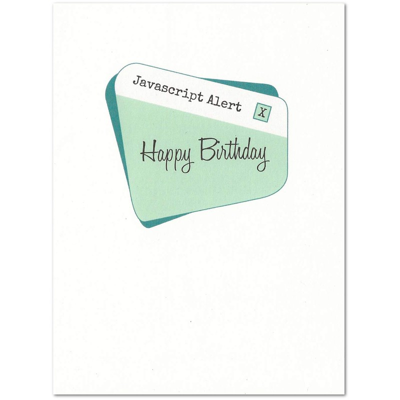 Javascript Computer Birthday Card (4.25" X 5.5") by Nerdy Words