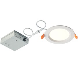 Bulbrite 9 Watt 4" Round Integrated LED Recessed Downlight with Metal JBOX, 4000K Cool White Light, 650 Lumens