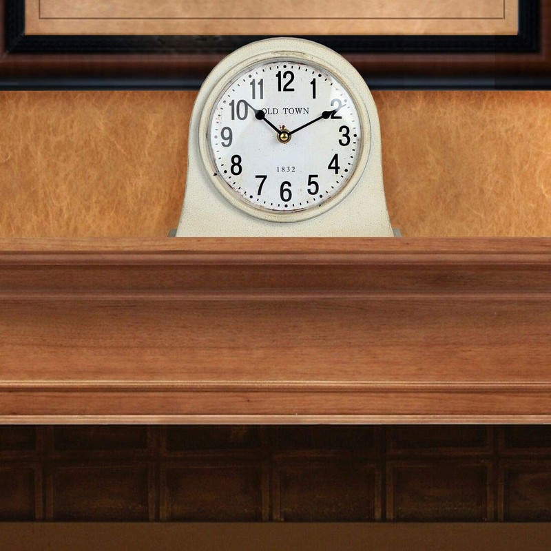 Lily's Home Antique Inspired Farmhouse Desk Or Mantel Clock, Battery