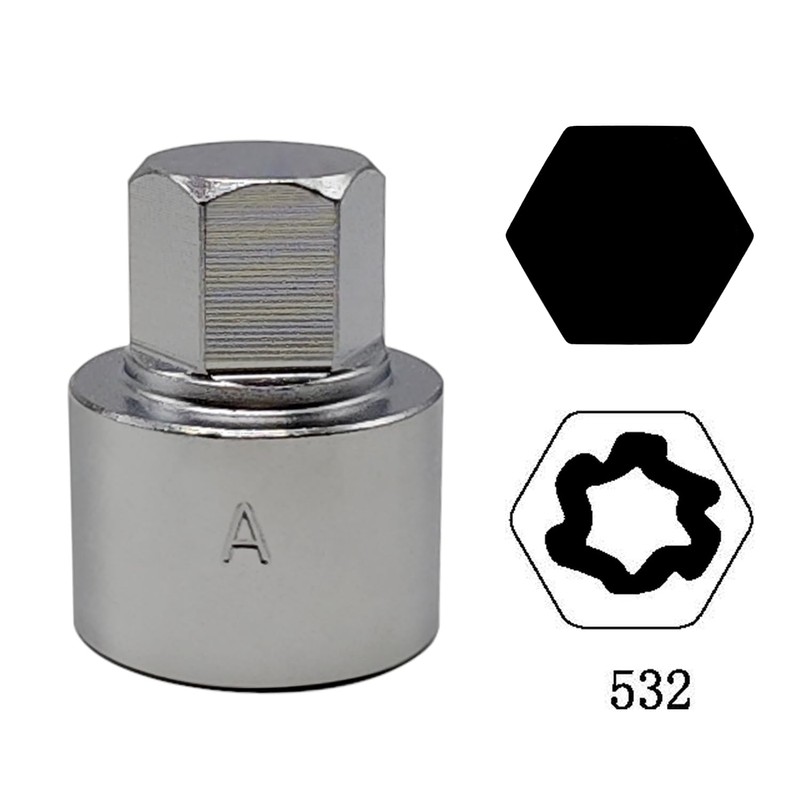 JEUCLEL 532 Wheel Locking Nut Key Compatible with VW VAG