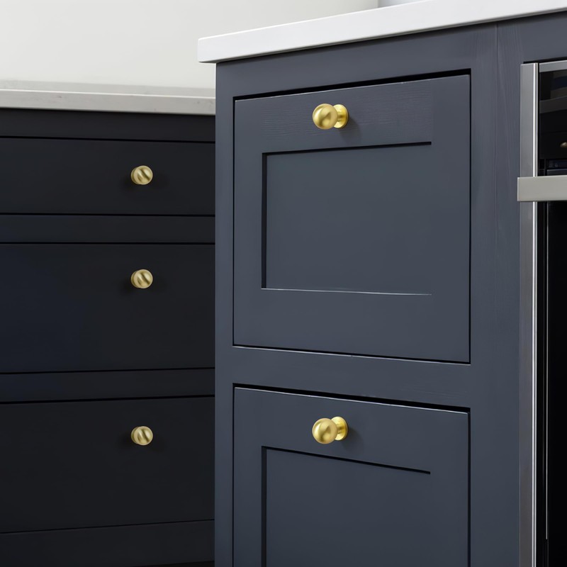 Dosoye 2 Pack 1 Inch (25mm) Diameter Solid Brushed Brass