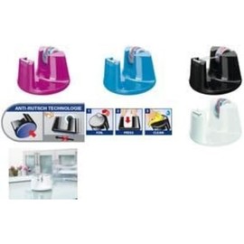 tesa Easy Cut Desk dispenser COMPACT PINK + 1 rol tesafilm CRYSTAL CLEAR 10M x 15MM, 53823-00000-01