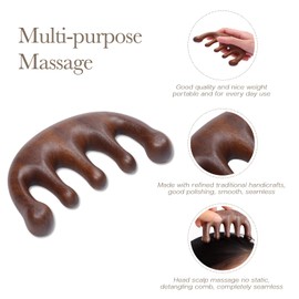 2 Pack Carelax Wooden Wide Tooth Comb, Head Massage Tool for Scalp Meridians