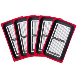 CHLPRO Youth Triple Playbook Wristband Quarterback Wrist 5 Pack - Playbook QB Wristband - Triple Windows-Great for Flag Football and Tackle Football (Red)