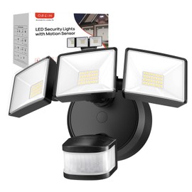 OREiN Motion Sensor Outdoor Flood Light 42W 6500LM, Super Bright LED Security Light, Dusk to Dawn/Auto/Manual Modes, IP65 Waterproof Hardwired Floodlight for Yard, Garage, Porch, Driveway