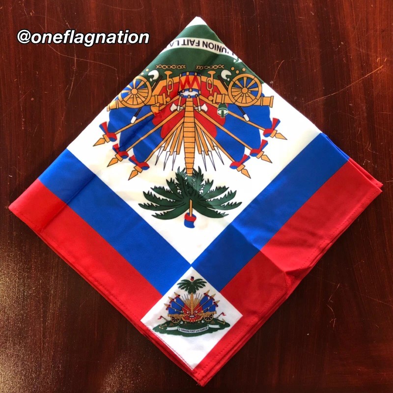 DGC Haiti Haitian Flag Bandana Unisex Size 22x22 Inches