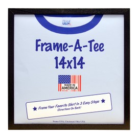 Frame USA "Frame-A-Tee Series, 14x14, Black Wood T-Shirt Frame for Medium and Large shirts