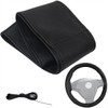 LBM54 Steering Wheel Cover for Lacing, Black Perforated with Black