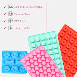 Encuryna Backmatten für Hundeleckerli, Silikon Backmatte für Hundekekse, Silikonmatte Backform mit Backpinsel, Hundepfoten Silikonformen für Muffin Cupcake Süßigkeiten Hundekekse Backmatte DIY Basteln