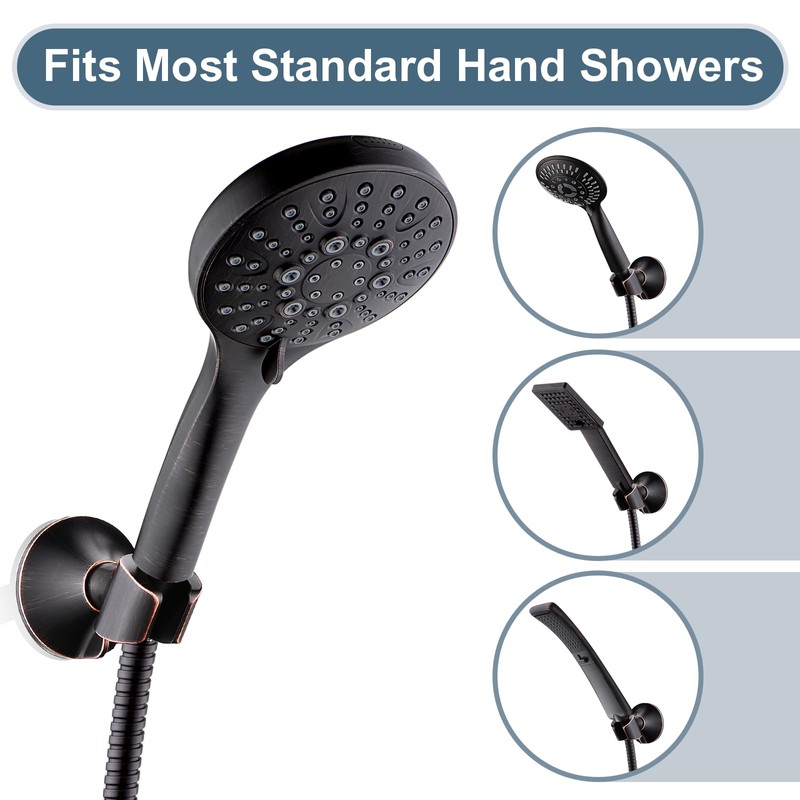 BRIGHT SHOWERS Strong Adhesive Shower Head Holder with Dual Angle