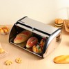 PRETYZOOM Stainless Steel Bread Storage Box Large Capacity Roll Top