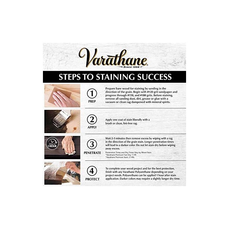 Varathane Quart Ebony Fast Dry Oil Based Wood Stain for