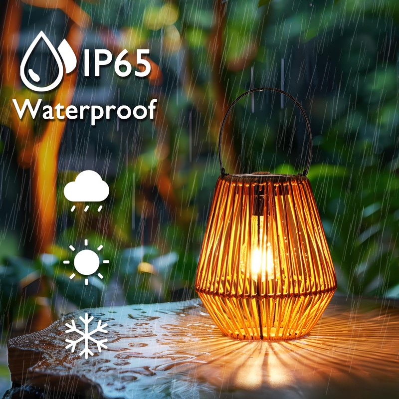 Homemory Solar Lanterns Outdoor Waterproof Hanging Lights, Outside Solar Lamp