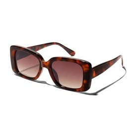 ShadyVEU Retro Modern Thick Fashion Frame Square Frame Gradient Lens UV400 Womens Sunglasses (Tortoise Frame/Brown Gradient Lens)