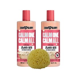 Soap & Glory Bubble Bath x 2 x 500g Bundle with Rainbow Gifts Soft Sponge