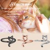 Lovely Cat Ring Black Gun Plated Animal Cat Adjustable Ring