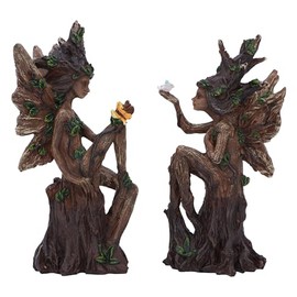 Nemesis Now Woodland Beauty (set of 2) Figurines 15.5cm, Resin, Brown, Two Tree Fairies Figures, Two Fairies Ornaments, Collectable Fairies Giftware, Cast in the Finest Resin, Expertly Hand-Painted