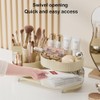 NUODWELL Makeup Organiser, Cosmetics Storage Box with 360°Rotating Makeup Brush