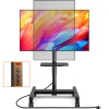 TVON Rolling TV Stand with Power Outlet Height Adjustable Mobile