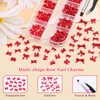 1 Box Red Mini Bow Nail Charms,3D Resin Bows Charms