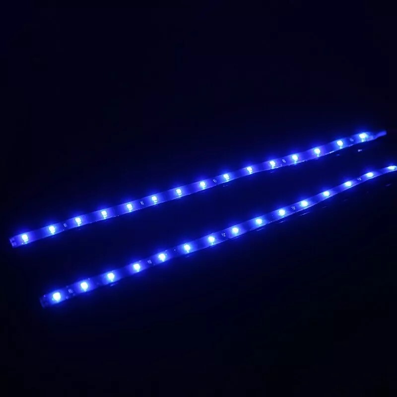 Unbranded 2x Bright Blue LED Light Strip Flexible Tape Back