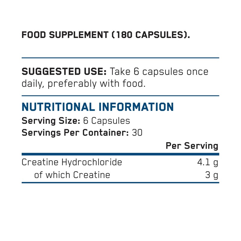 Applied Nutrition Creatine HCL Capsules, 3g Creatine Per Serving, Creatine